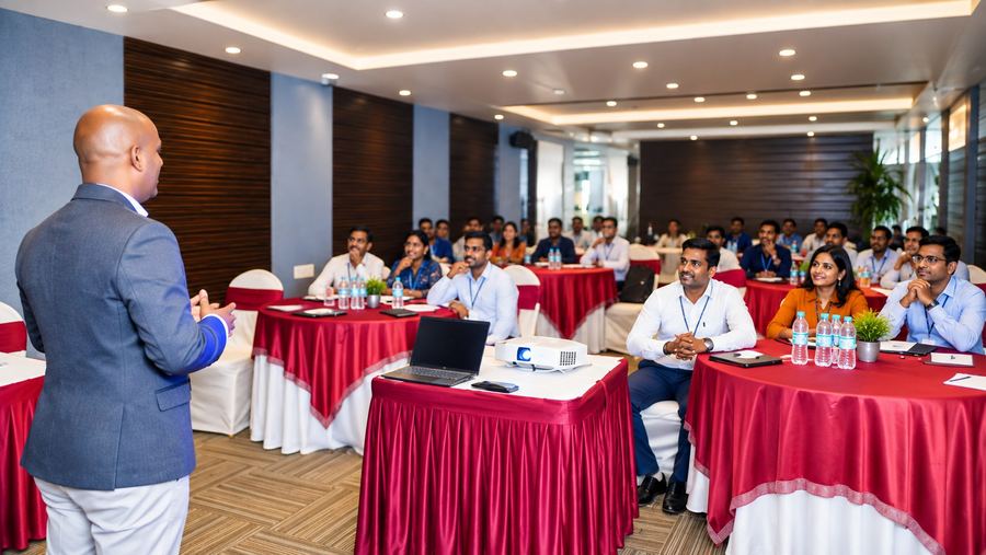 Gangadhar on stage at a Digital Swecha session